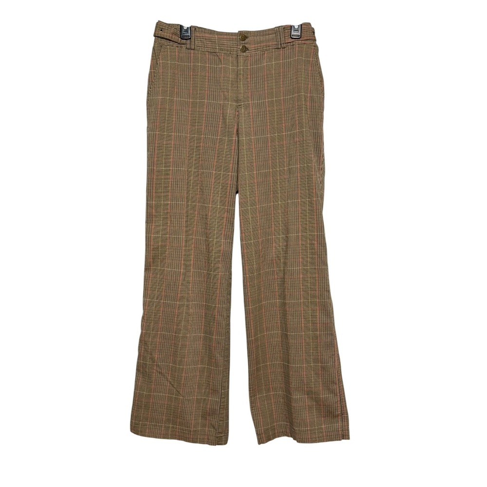 Relativity Y2K Academia Plaid‎ Wide Leg Trousers Women's 8 Retro Checked Pants